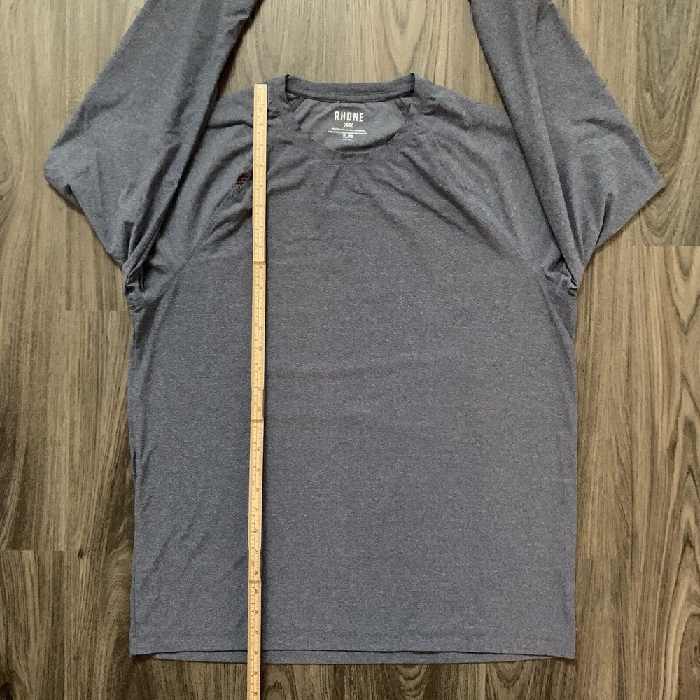 Rhone Shirt Adult Crew Neck Long Sleeve Pullover Gym Athleisure Heather Blue XL - Picture 6 of 7